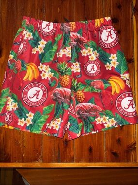 Alabama Crimson Tide Tropical Print Swim Trunks - Red Medium